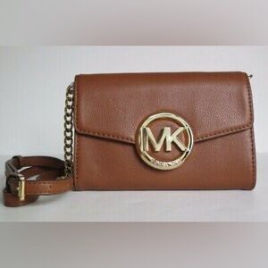 Michael Kors Brown Leather Crossbody Bag